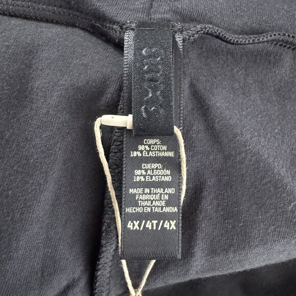 Skims Cotton Blend Jersey Foldover Pants 4X Black Soot Stretch NWT PT-2546 - Picture 11 of 13